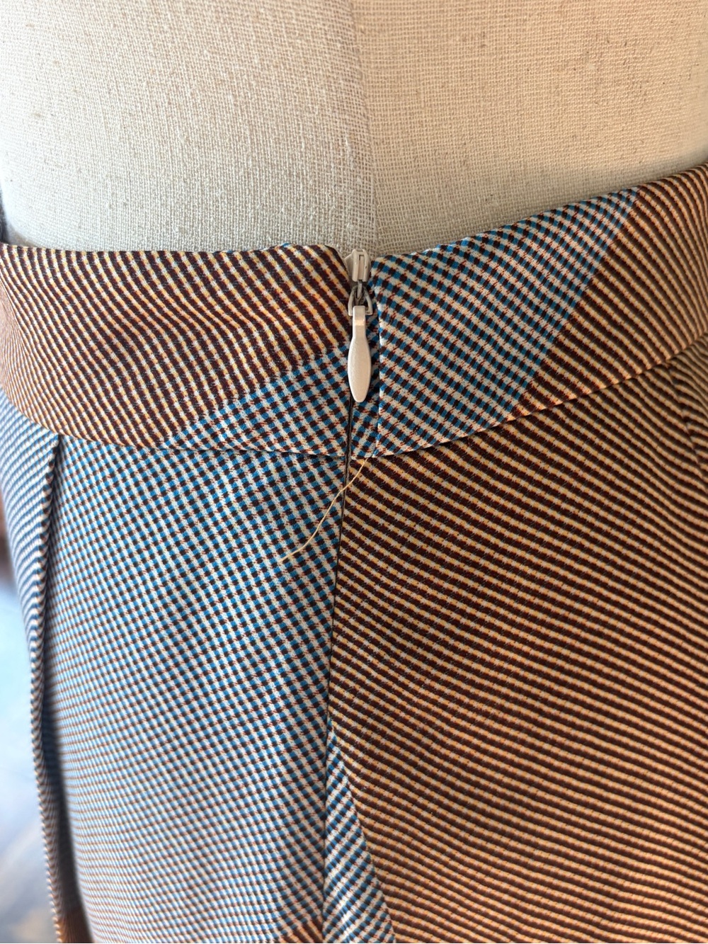 MM.LaFleur Size 10 Geometric Colorblock Midi Skirt Mod Retro Workwear 70s - Picture 4 of 11